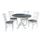 International Concepts Round 36 in Rd Extension Dining Table, 4 Emily Chairs, White/Heather Gray, 36 W, 48 L, 29.3 in H K05-36RXT-C617-4 - alternate 1
